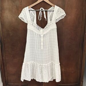 Anthropologie White Mini Dress
